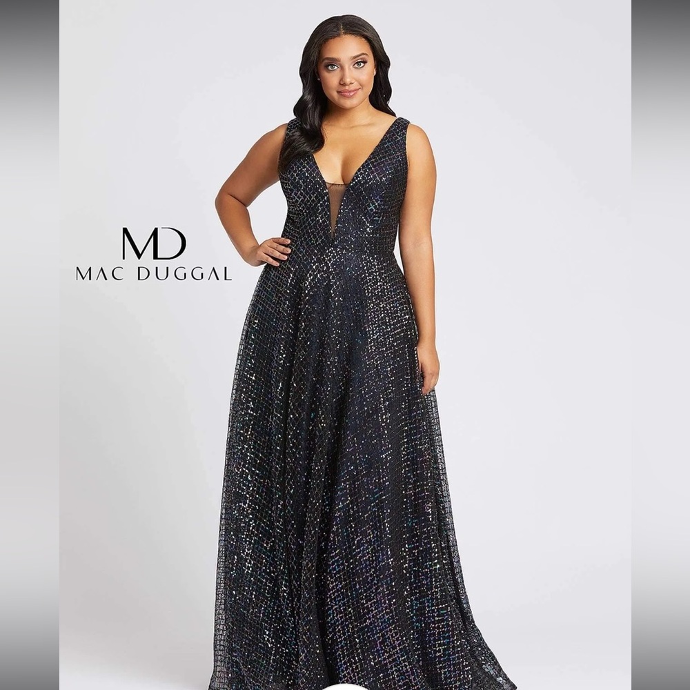 Mac Duggal Black Sequin Gown